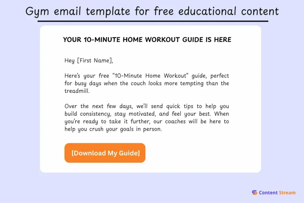 email template for free educational content