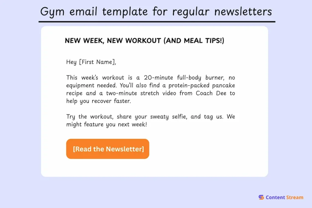 email template for weekly newsletter