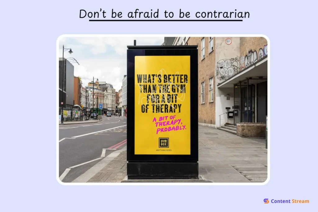 gymbox turning many negative fitness advertisement messages positive