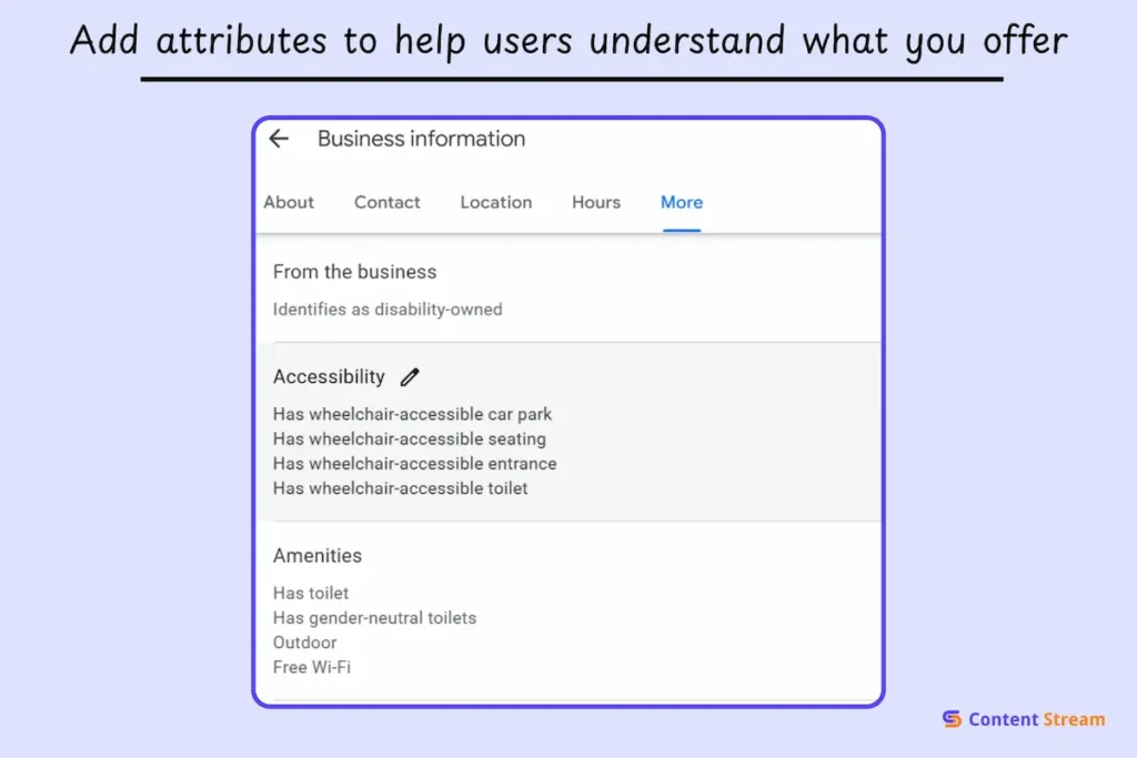 Add attributes to help users understand what you offer