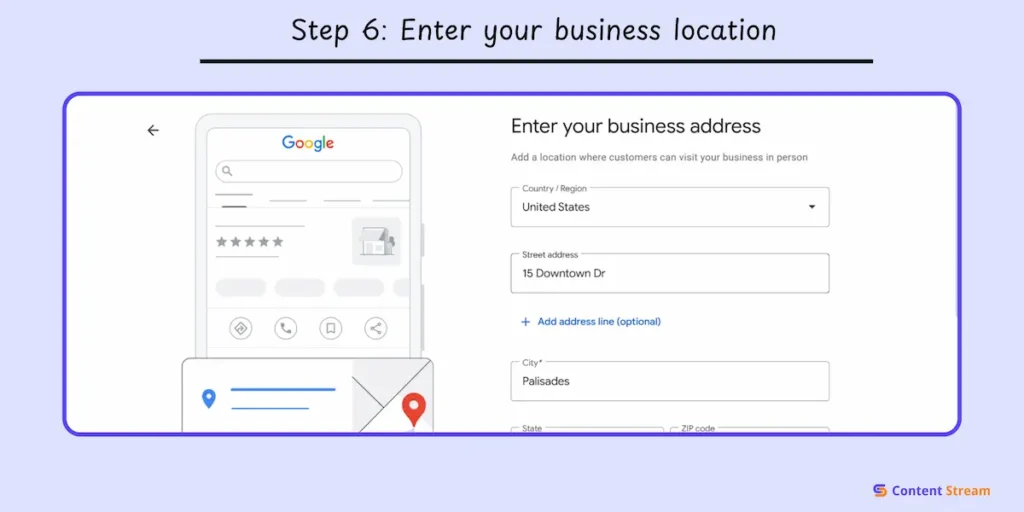 Step 6_ Enter your business location