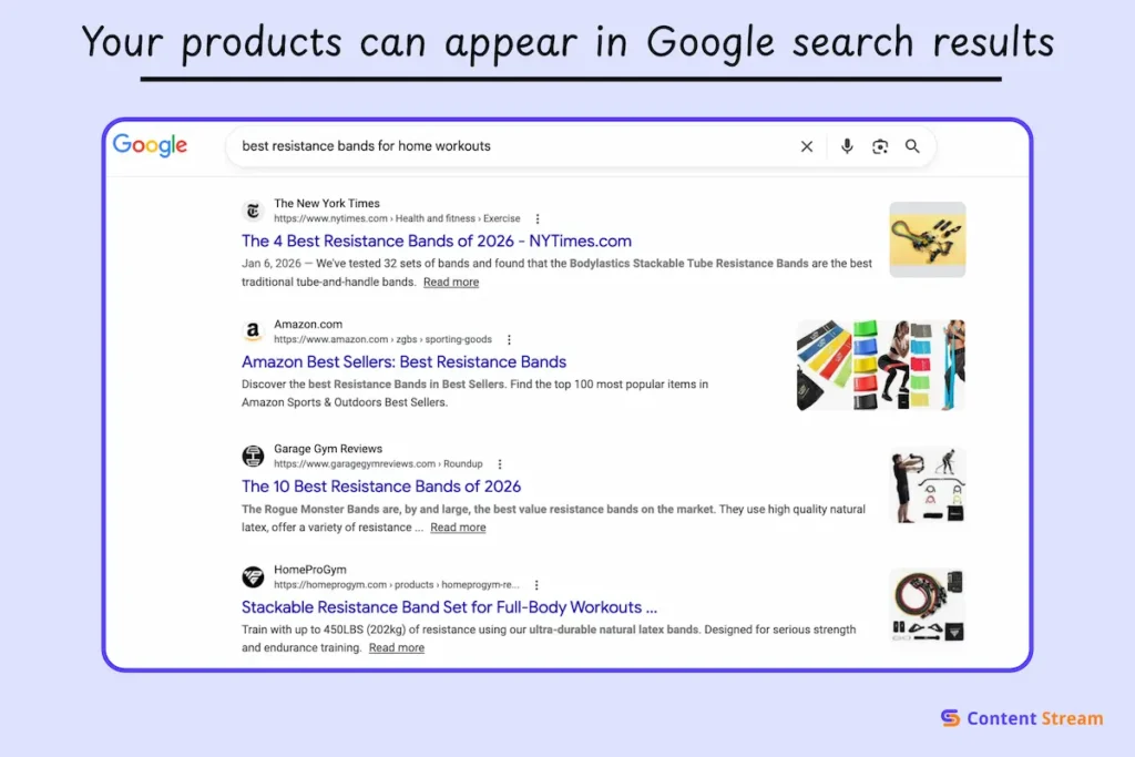 Your products can appear in Google search results