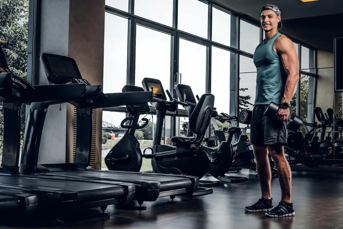 Fitness club gym interior
