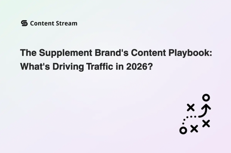 The Supplement Brand's Content Playbook: What's Driving Traffic in 2026