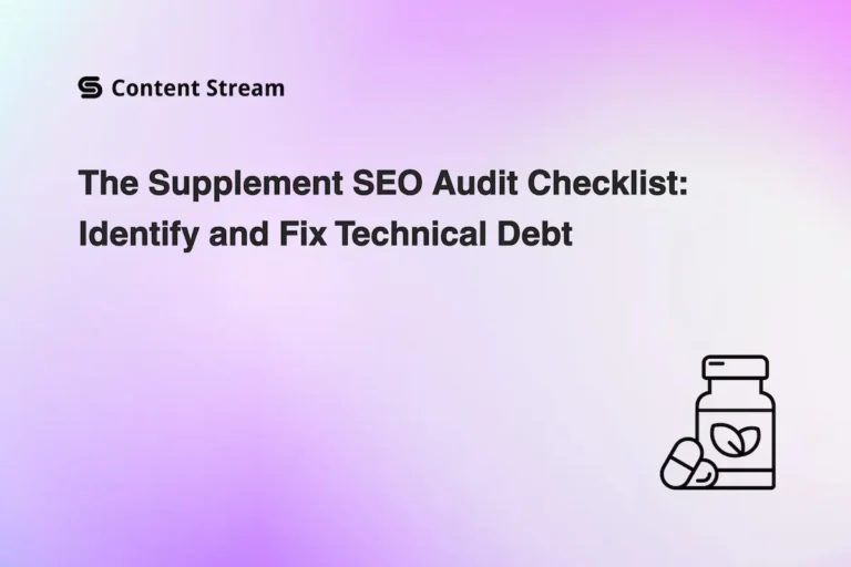 The Supplement SEO Audit Checklist